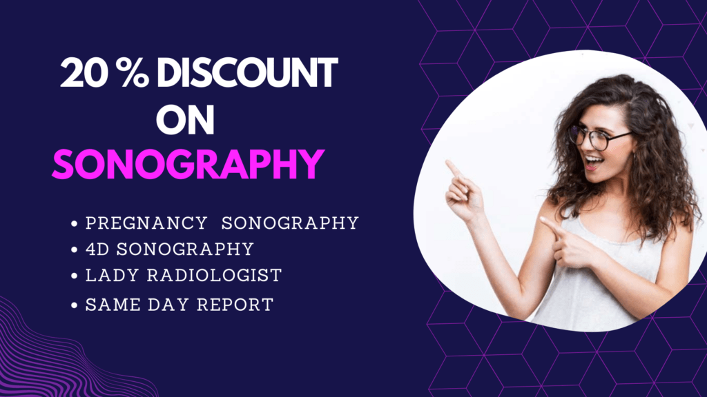 20% Discount on Sonography. Pregnancy Sonography, 4D Sonography, Lady Radiologist, Same Day Report. Visit Qtest Diagnostics at Kharadi, Pune.